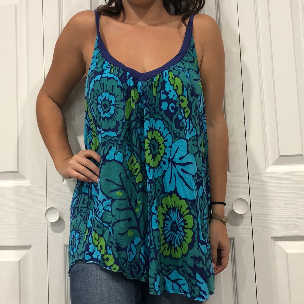 Free People Floral Flowy Tank